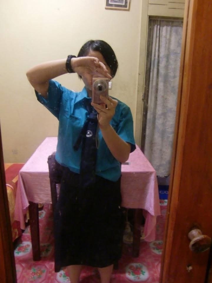 当時の部屋と制服